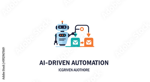 Robot with digital icons automation.