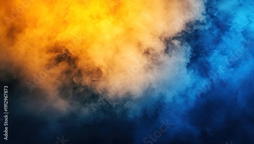 Abstract grunge background with a sunset, blurred sky, and foggy clouds