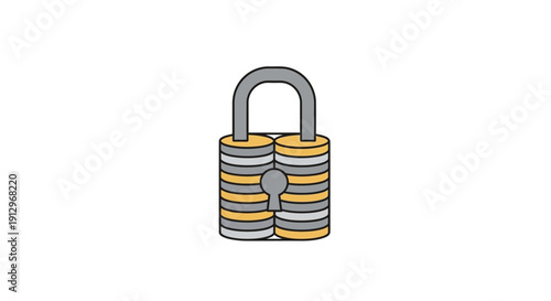 Multicolored Padlock with Rainbow Colors.