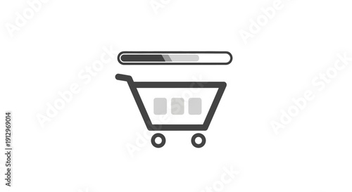 Shopping cart icon on white background.
