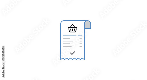 Shopping receipt with basket icon.
