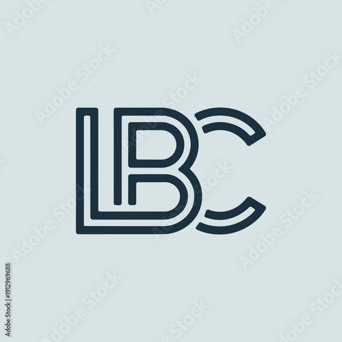 LBC Minimalist Parallel Line Monogram Logo Vector Design