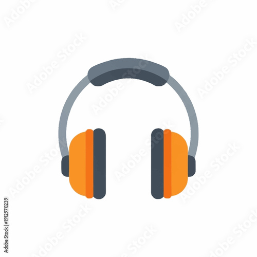 Orange and Gray Earmuffs for Hearing Protection.