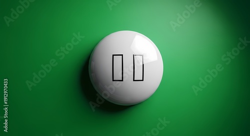 Light switch on green wall viewed directly from front