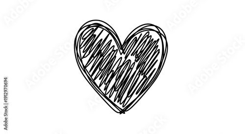 Abstract heart doodle graphic illustration for love and affection concept
