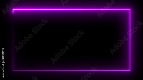 Wallpaper Mural Seamless 4K motion graphic of a rectangle frame with animated glowing neon borders. Abstract glowing rectangle loop animation perfect for backgrounds, videos, and digital displays. Torontodigital.ca