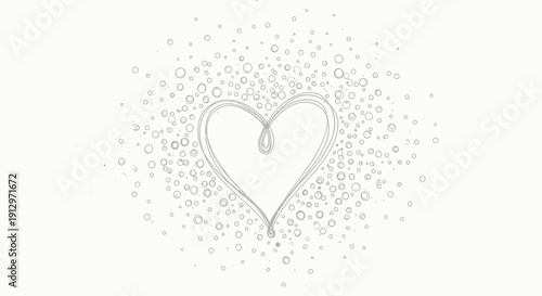 Abstract heart shape with bubbles graphic design for romance and love