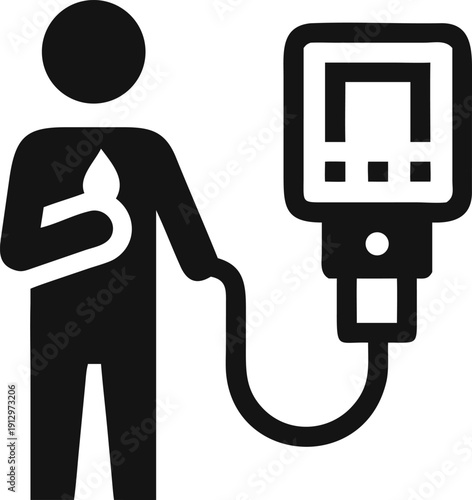 Patient Receiving Intravenous Therapy with Medical Infusion Pump for Treatment