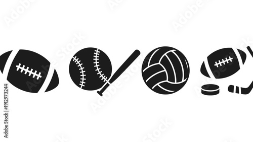 Collection of Sports Equipment Icons.