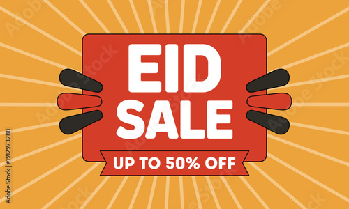 Eid sale advertisement with up to fifty percent discount