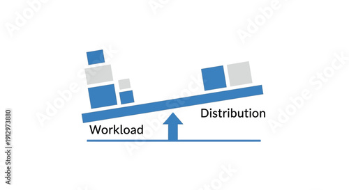 Workload Distribution Balance Scale Illustration Concept.