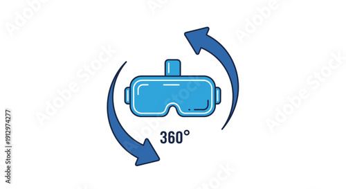 Virtual Reality Headset Device Goggles.