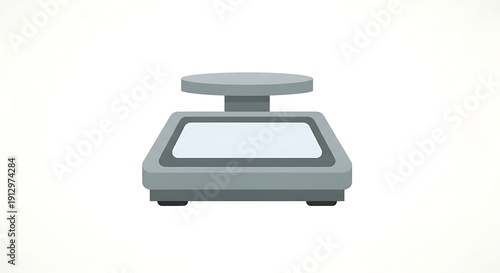 Modern digital kitchen scale with flat platform and transparent background for graphic design use