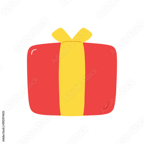 Red Gift Box with Yellow Ribbon and Bow
