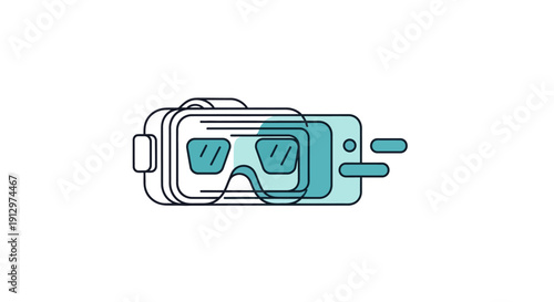 Virtual reality headset device technology.