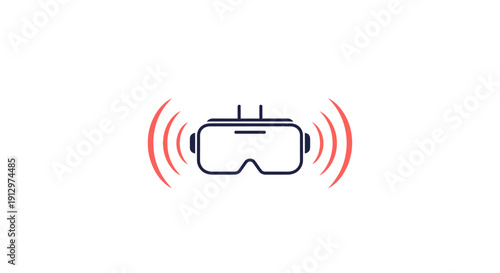 Virtual reality headset device technology.