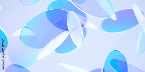 Abstract Glass Bubbles Wallpaper with Blue and Violet 3D Elements