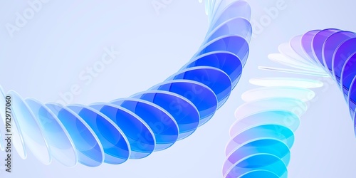 Futuristic 3D Glass Wave Background with Blue Spiral Motion Design