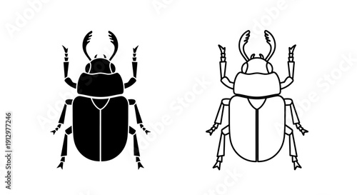 Black and white bugs, insects, vector art, illustration, design, graphics, stock image Vector