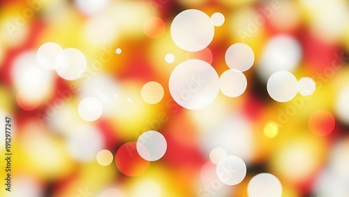 White bokeh lights on yellow and red background white lights yellow background blurry
