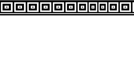 Decorative border isolated on transparent background with square geometric pattern