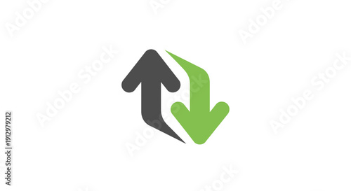 Black and green up down arrows.