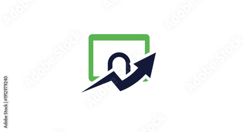 Black arrow with green frame icon.