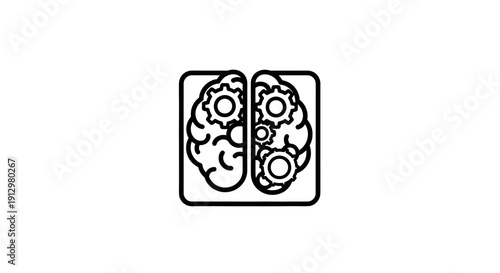 Brain gears mental health concept.