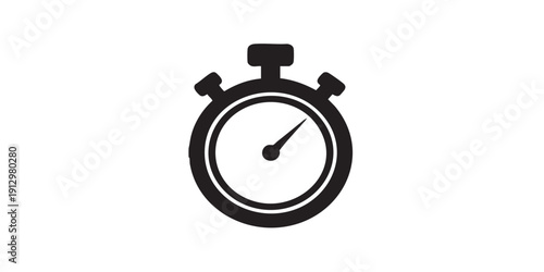 Black and white flat vector icon of a stopwatch with bold “FINAL HOURS SALE” text and “HURRY UP” subtext, minimal outline style, single centered composition, isolated on white background, clean design