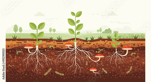 Plant Symbiosis Mycorrhizal Networks Connecting Plants Underground.