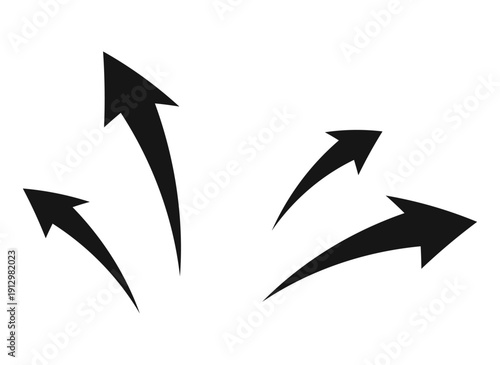 Arrow showing ot wind flow air movement illustration clipart direction
