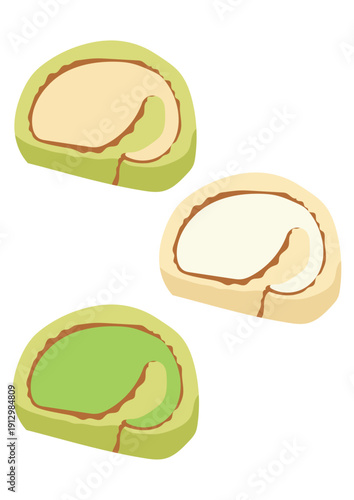 コンビニスイーツのロールケーキ3つ