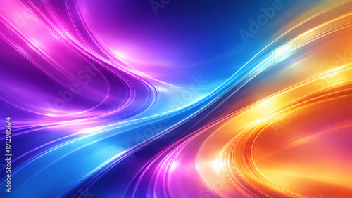 Vibrant Abstract Gradient Waves Background with Neon Color Flow