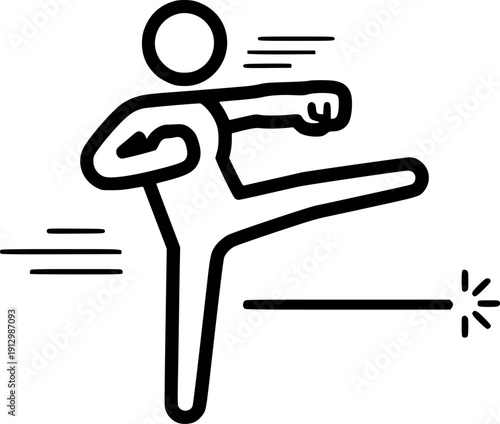 kick hand icon, punch line art vector
