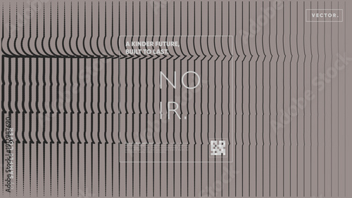 Abstract wavy vertical lines background, gray op art stripe pattern, modern minimal vector cover poster template for branding marketing and advertising