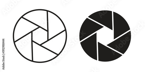 Aperture icon symbol vector illustration on white background. Flat design.