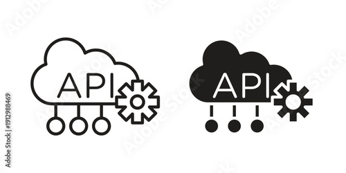 API icon symbol vector illustration on white background. Flat design.