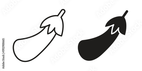 Aubergine icon symbol vector illustration on white background. Flat design.