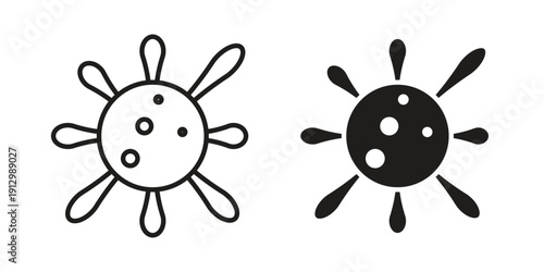 Bacteria icon symbol vector illustration on white background. Flat design.