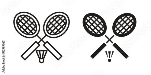 Badminton icon symbol vector illustration on white background. Flat design.