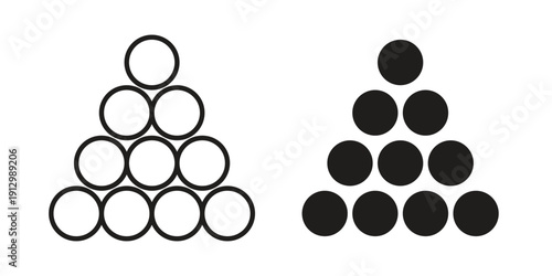 Ball pile icon symbol vector illustration on white background. Flat design.