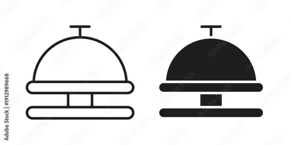 Fototapeta premium Bell concierge icon symbol vector illustration on white background. Flat design.