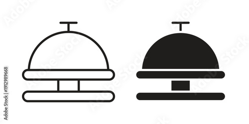 Bell concierge icon symbol vector illustration on white background. Flat design.