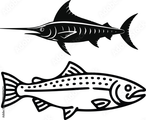 Marlin fish vector