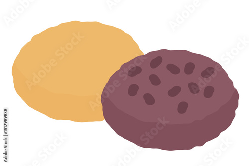 おはぎ・ぼた餅のベクターイラスト（あんこ・きなこ）