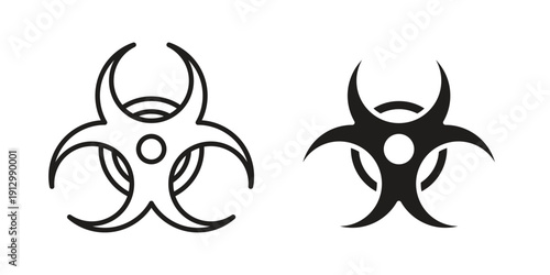 Biohazard icon symbol vector illustration on white background. Flat design.