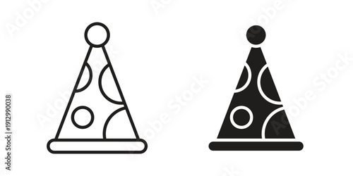 Birthday hat icon symbol vector illustration on white background. Flat design.