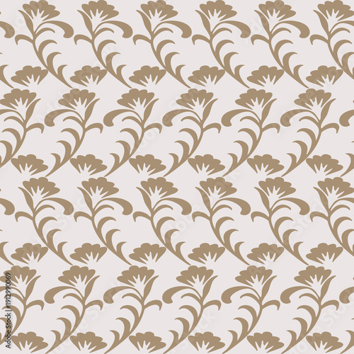 seamless floral patternม Seamless Vintage Leaf Pattern in Neutral Earth Tones, Elegant Botanical Background