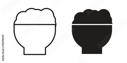 Bowl rice icon symbol vector illustration on white background. Flat design.