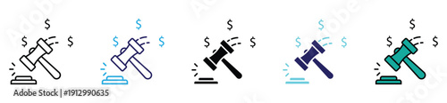 Real Estate Sale Symbol – Gavel and Money Bid Vector